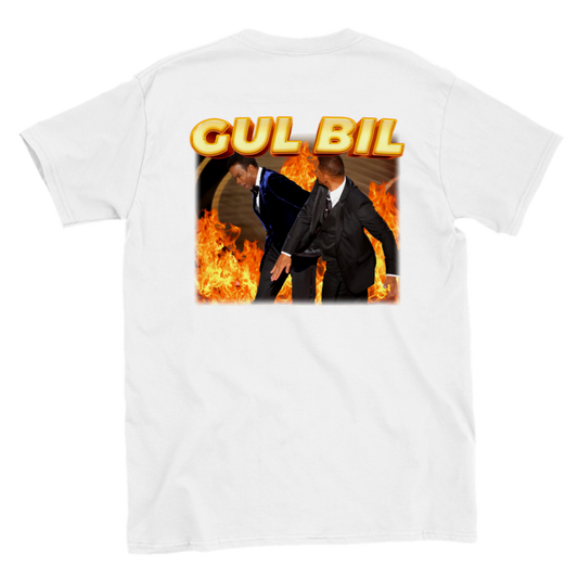 Gul Bil Print Bak T-skjorte